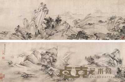 沈宗敬 1720年作 山水 卷 36.5×420cm